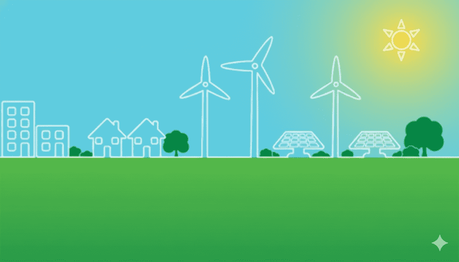 Illustration of cleaner energy options